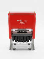 Gold Star D-3050D self-inking dater, red body with date bands