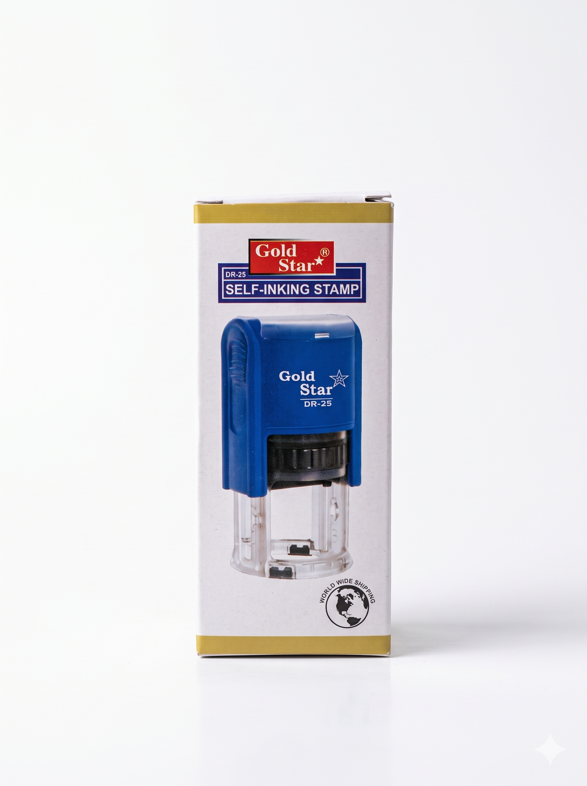 Gold Star DR-25 round self-inking stamp, impression detail