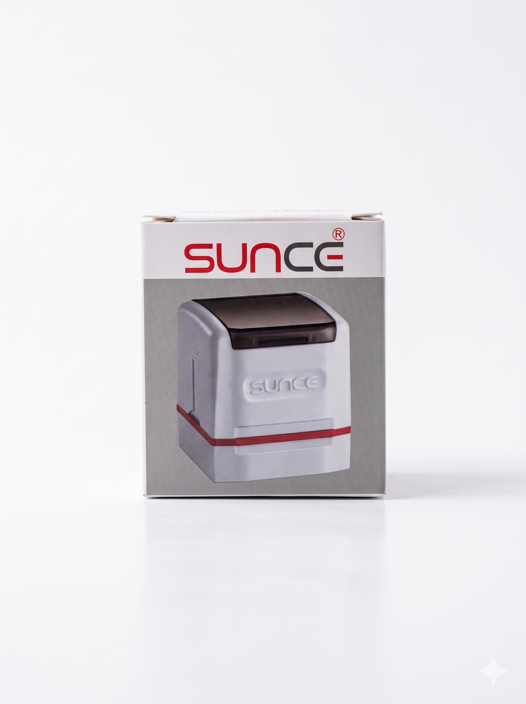 Sunce R round pre-inked stamp, impression detail