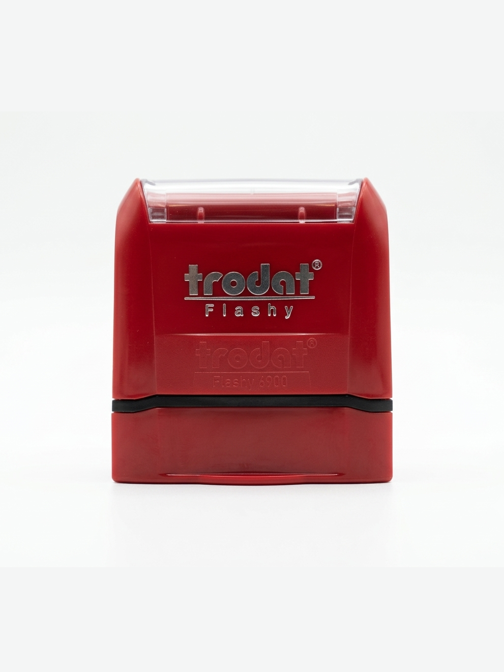 Trodat 6900 pre-inked stamp, red body