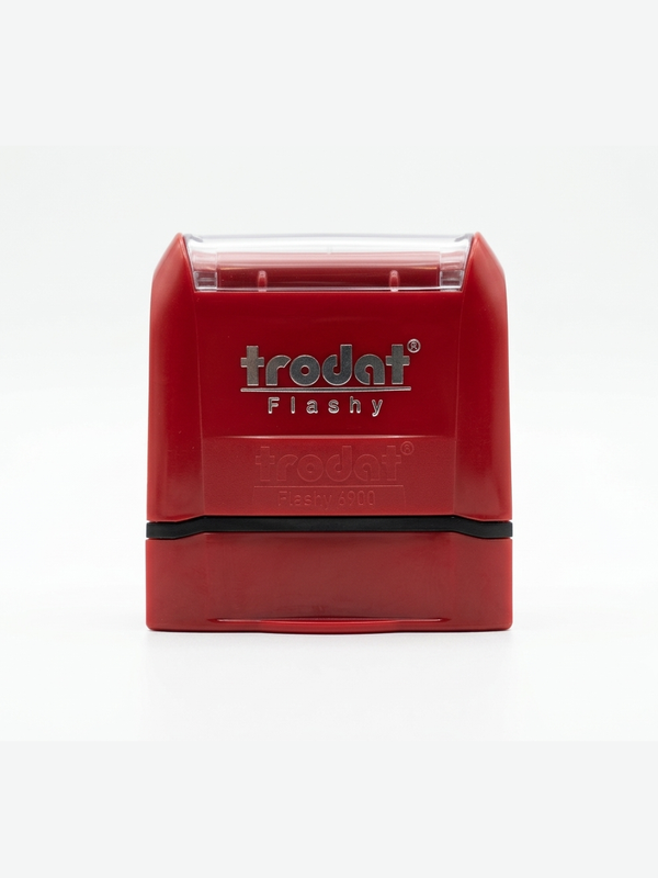 Trodat 6900 pre-inked stamp, red body