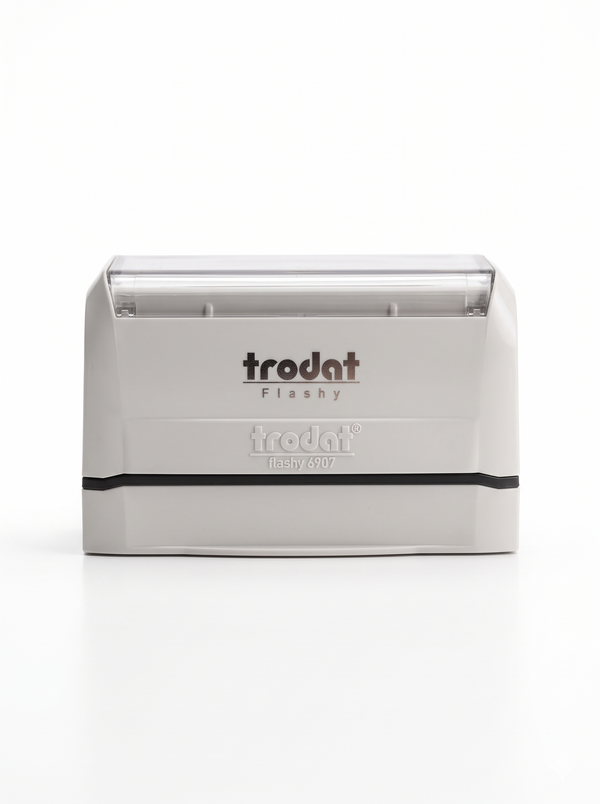 Trodat 6907 pre-inked stamp, 67 x 32 mm