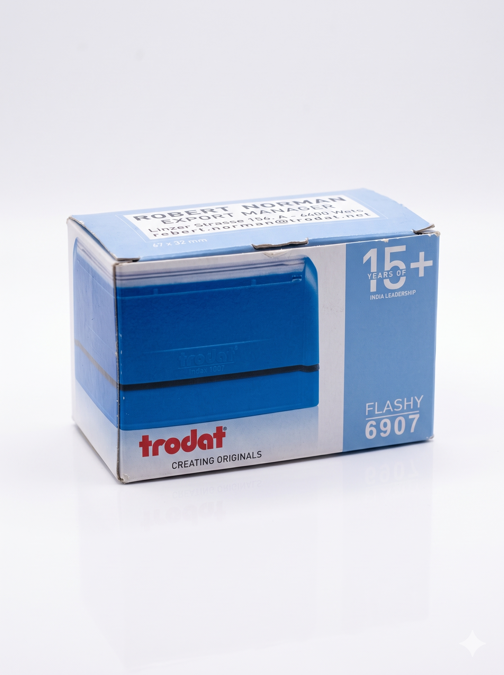 Trodat 6907 pre-inked stamp, impression detail